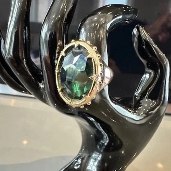 Alexis Bittar Green and Gold Statement Ring in sz 7 New No Tag - Picture 7 of 15